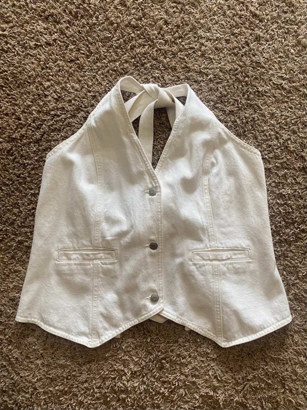 Wild Fable White Tie-Halter Crop Top